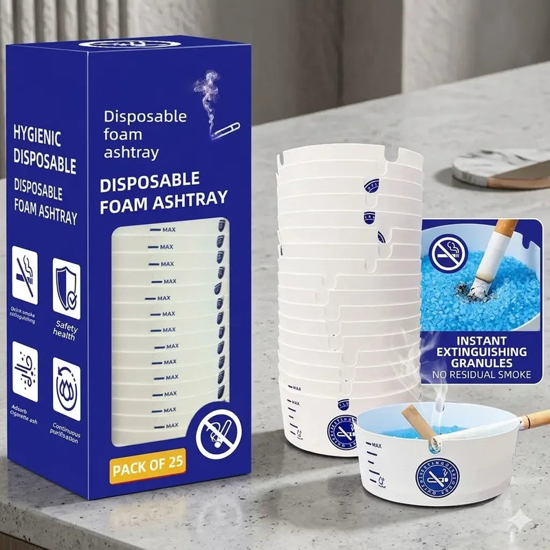 Disposable foam ashtray, 25 pieces